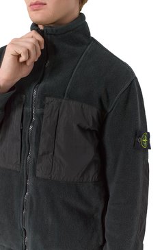 Мужская хлопковая куртка STONE ISLAND темно-серого цвета, арт. 811546753 | Фото 5 (Длина (верхняя одежда): Короткие; Материал подклада: Синтетический материал; Рукава: Длинные; Кросс-КТ: Легкие, Куртка; Стили: Кэжуэл; Материал внешний: Хлопок)