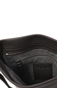 Мужская сумка ZEGNA темно-коричневого цвета, арт. C2228Z/LH0T0 | Фото 5 (Материал: Натуральная кожа; Размер: medium; Ремень/цепочка: На ремешке)