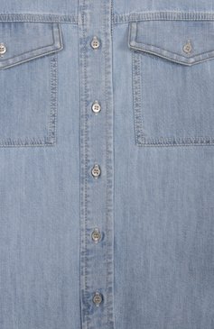 Детское джинсовая рубашка BRUNELLO CUCINELLI голубого цвета, арт. BH192C860C | Фото 3 (Рукава: Длинные; Материал внешний: Хлопок, Деним; Случай: Повседневный; Ростовка одежда: 12 лет | 152 см, 13 - 15 лет | 158 см)