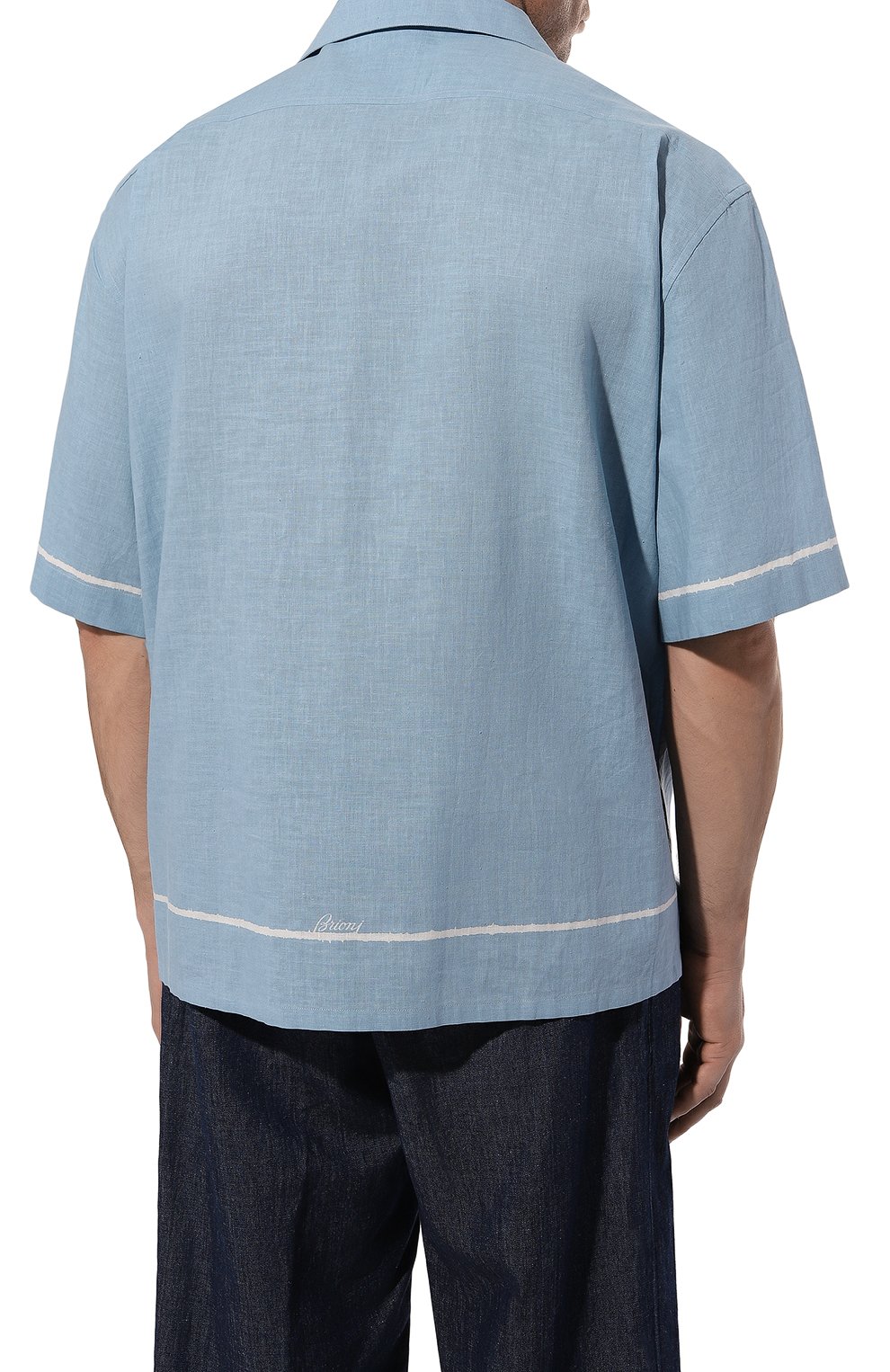 Рубашка изо льна и хлопка BRIONI, арт. SCEN0L/P1128, фото 4