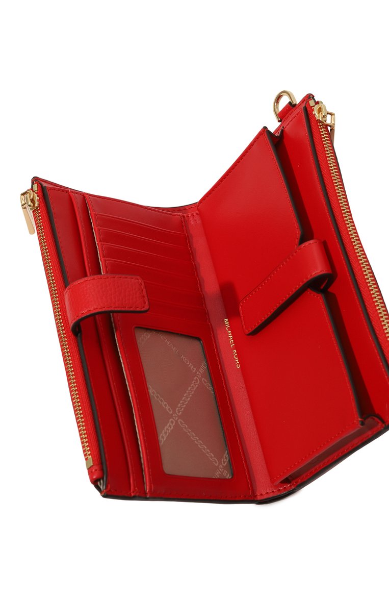 Женские кожаный кошелек jet set MICHAEL MICHAEL KORS красного цвета, арт. 34F9GAFW4L | Фото 3 (Материал: Натуральная кожа; Нос: Не проставлено; Материал сплава: Проставлено)
