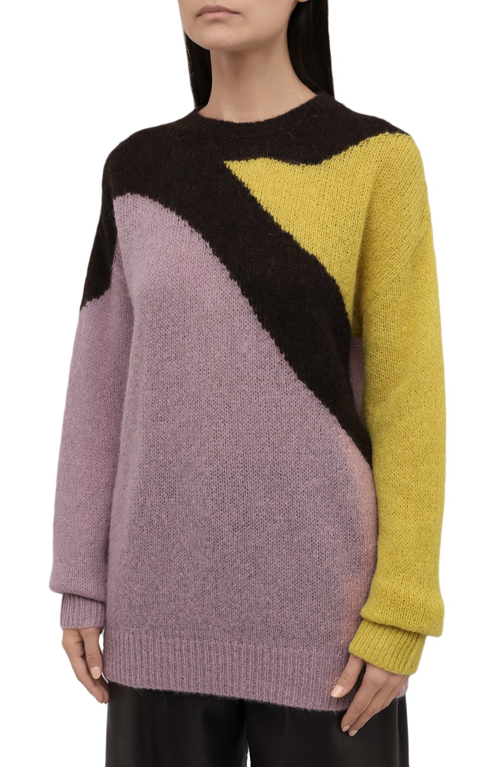 Шерстяной свитер DRIES VAN NOTEN сиреневого цвета по цене 49950 руб., арт. 212-011296-3720, фото 3 Шерстяной свитер DRIES VAN NOTEN, арт. 212-011296-3720, фото 3