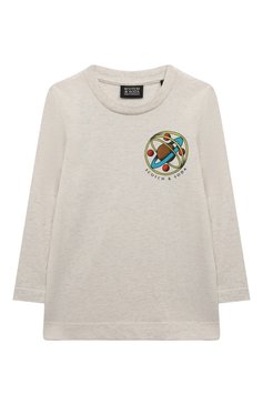 Детская хлопковый лонгслив SCOTCH AND SODA кремового цвета, арт. 167646-22-FWBM-D50 | Фото 1 (Материал внешний: Хлопок; Рукава: Длинные; Региональные ограничения белый список (Axapta Mercury): Не проставлено)