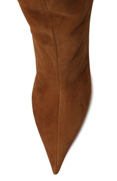 Женские кожаные сапоги fiona 60 AMINA MUADDI коричневого цвета, арт. FI0NA B00T 60/SUEDE | Фото 6 (Драгоценные камни: Проставлено; Материал сплава: Проставлено; Материал внутренний: Натуральная кожа; Высота голенища: Средние; Каблук высота: Средний; Каблук тип: Шпилька; Материал утеплителя: Без утеплителя; Материал внешний: Замша, Натуральная кожа)