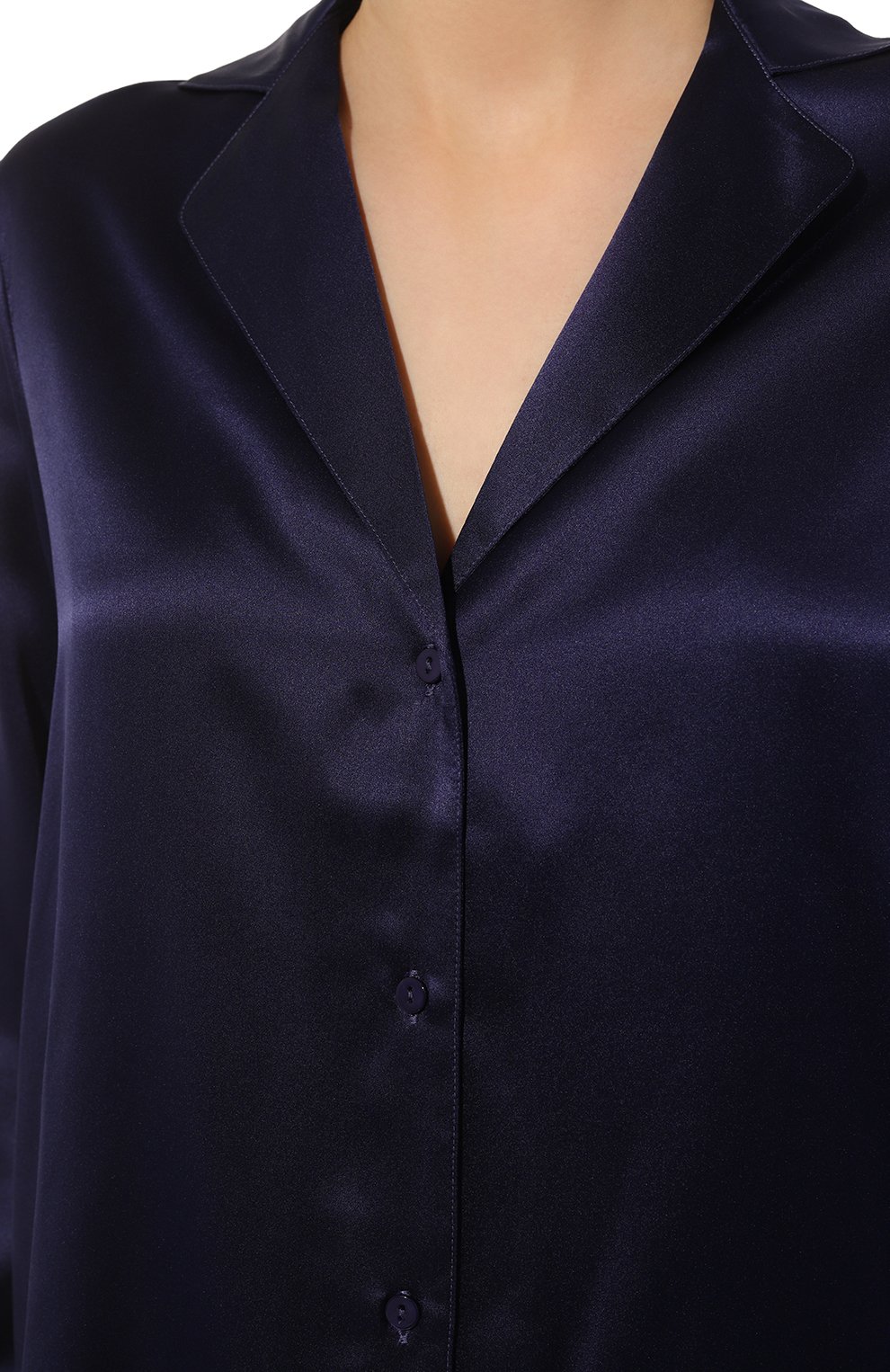 Шелковая рубашка AUBADE темно-синего цвета по цене 30600 руб., арт. QS44, фото 5 Шелковая рубашка AUBADE, арт. QS44, фото 5