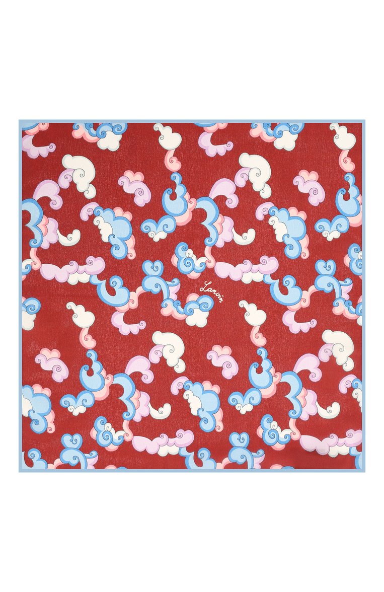 Мужской шелковый платок LANVIN бордового цвета, арт. 2815/HANDKERCHIEF | Фото 3 (Материал: Текстиль, Шелк; Нос: Не проставлено)