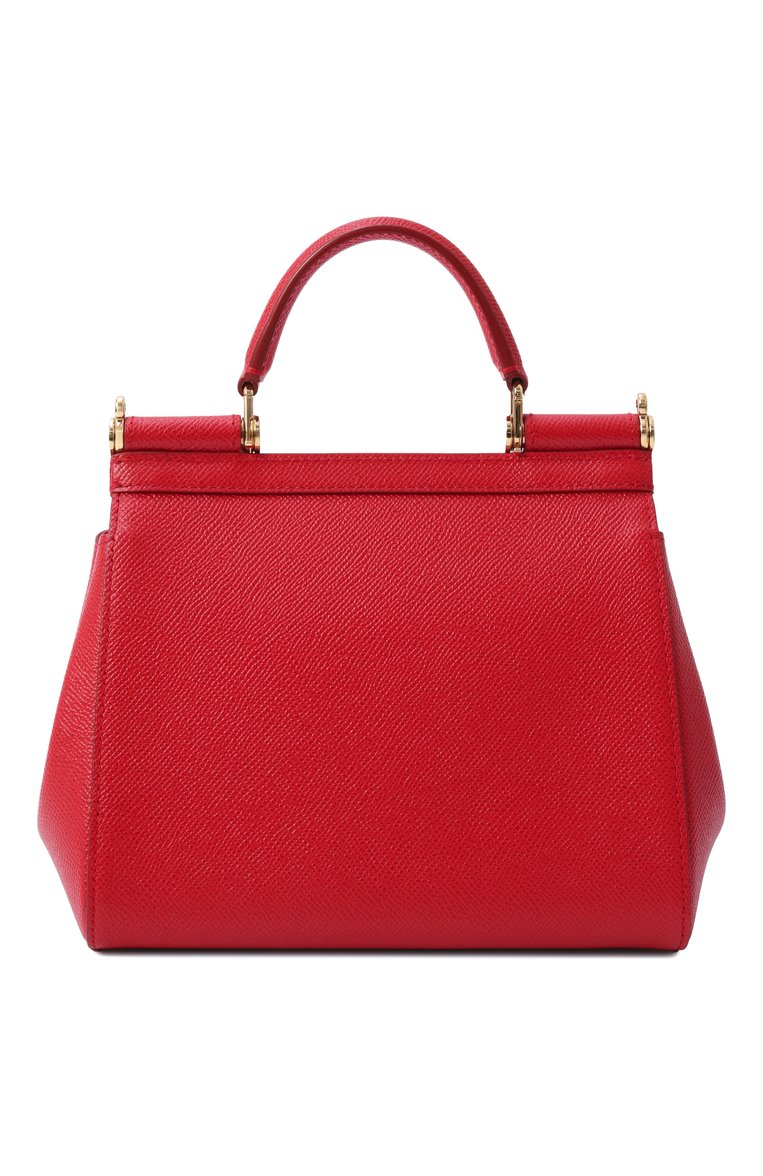 Женская сумка sicily small DOLCE & GABBANA красного цвета, арт. BB9003_BE9003_BI9003/A1001_1_ | Фото 6 (Материал: Натуральная кожа; Ремень/цепочка: На ремешке; Сумки-технические: Сумки top-handle; Размер: small)
