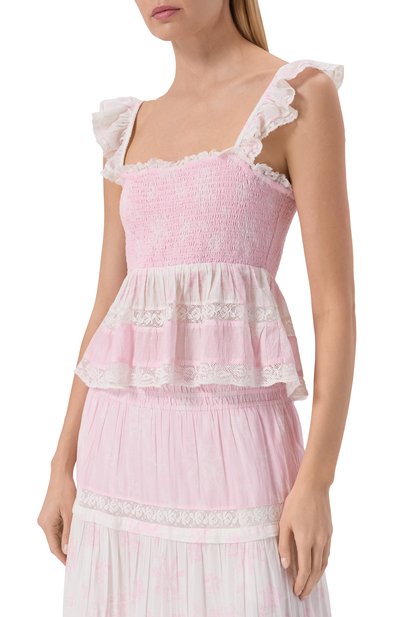 Хлопковый топ LOVE SHACK FANCY, арт. T1570-3455, фото 3