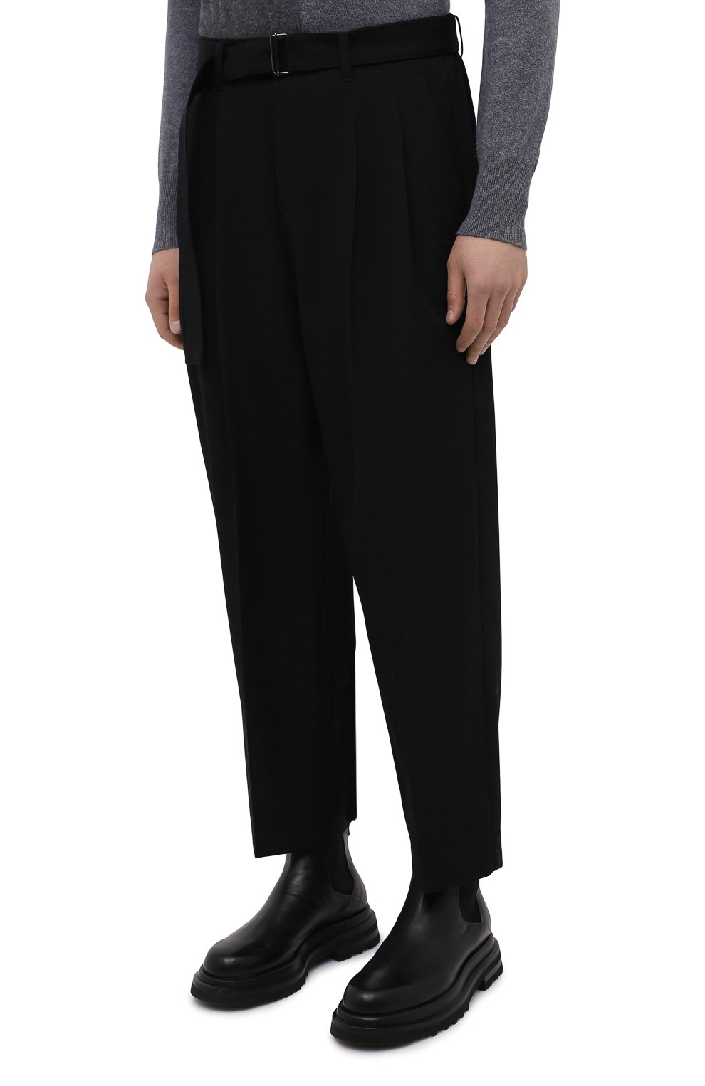 Шерстяные брюки KAZUYUKI KUMAGAI черного цвета по цене 53450 руб., арт. AP12-208, фото 3 Шерстяные брюки KAZUYUKI KUMAGAI, арт. AP12-208, фото 3