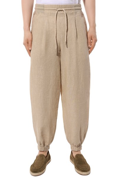 Льняные джоггеры GRAN SASSO бежевого цвета по цене 39650 руб., арт. 76108/50612, фото 3 Льняные джоггеры GRAN SASSO, арт. 76108/50612, фото 3