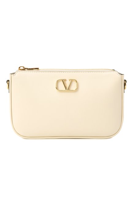 Женская сумка vlogo mini VALENTINO кремового цвета, арт. 6W2P0AA9/MIM | Фото 1 (Автоматизация состава: Проставлено; Размер: mini; Материал: Натуральная кожа; Ремень/цепочка: На ремешке; Автоматизация ТО: Проставлено)