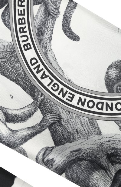 Шелковый шарф BURBERRY черно-белого цвета по цене 59850 руб., арт. 8029398, фото 2 Шелковый шарф BURBERRY, арт. 8029398, фото 2