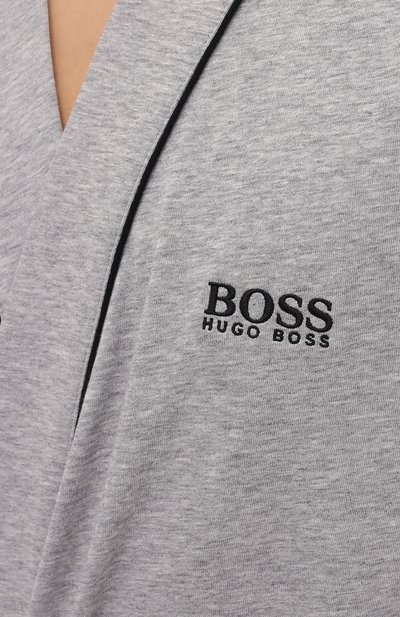 Хлопковый халат BOSS серого цвета по цене 17950 руб., арт. 50229070, фото 5 Хлопковый халат BOSS, арт. 50229070, фото 5