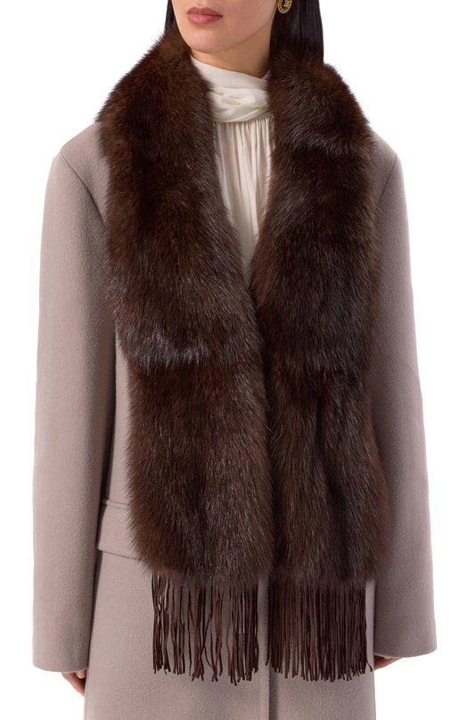 Меховой шарф из соболя VICTORIA KUSENKOVA 503550004035 Коричневый  503550004035 Фото 2