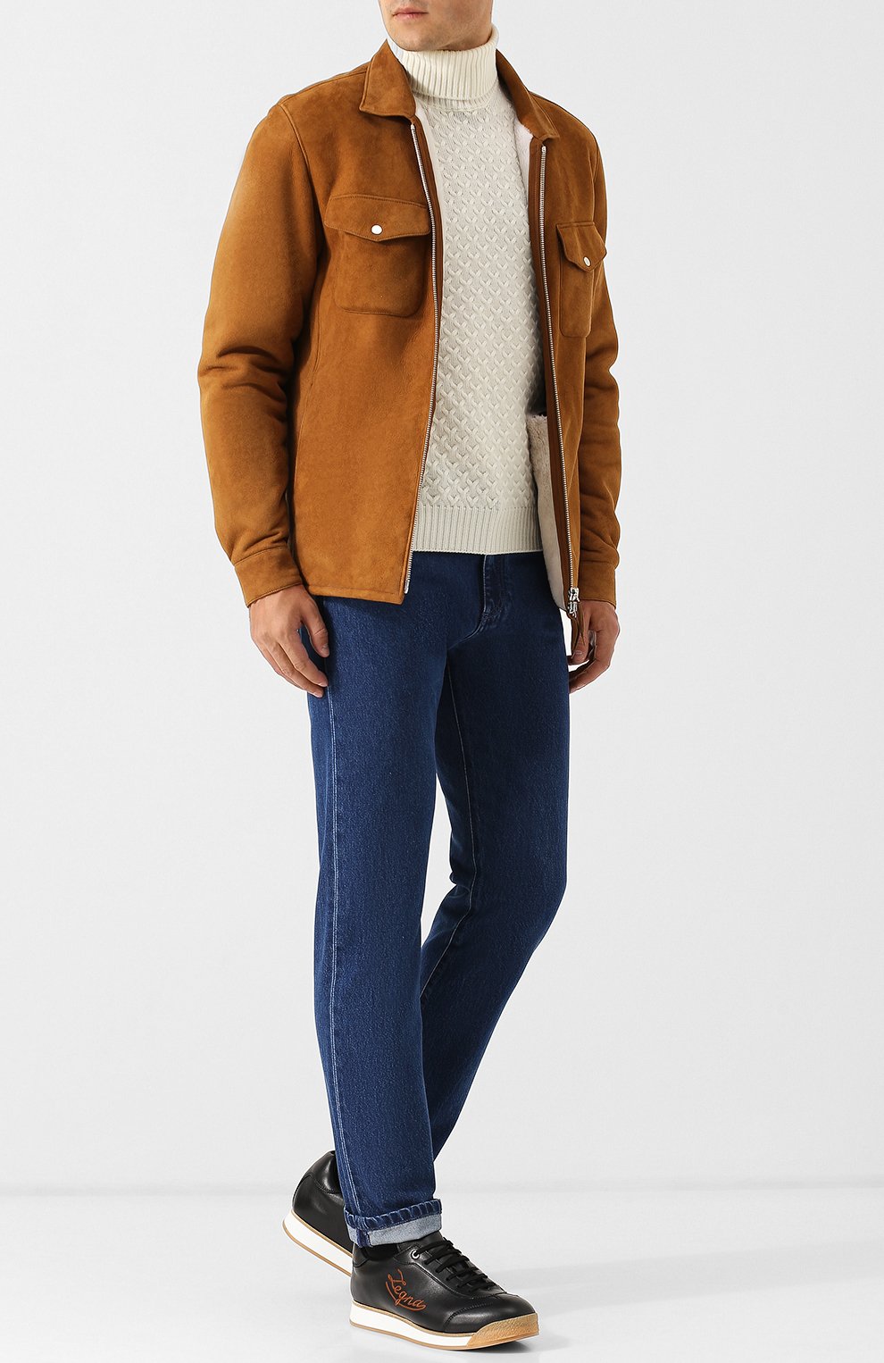 Кожаные кеды на шнуровке ZEGNA, арт. A4018X-M0U, фото 2