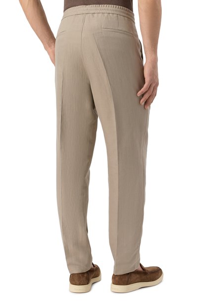 Брюки изо льна и хлопка BRUNELLO CUCINELLI, арт. MH255E1710, фото 4