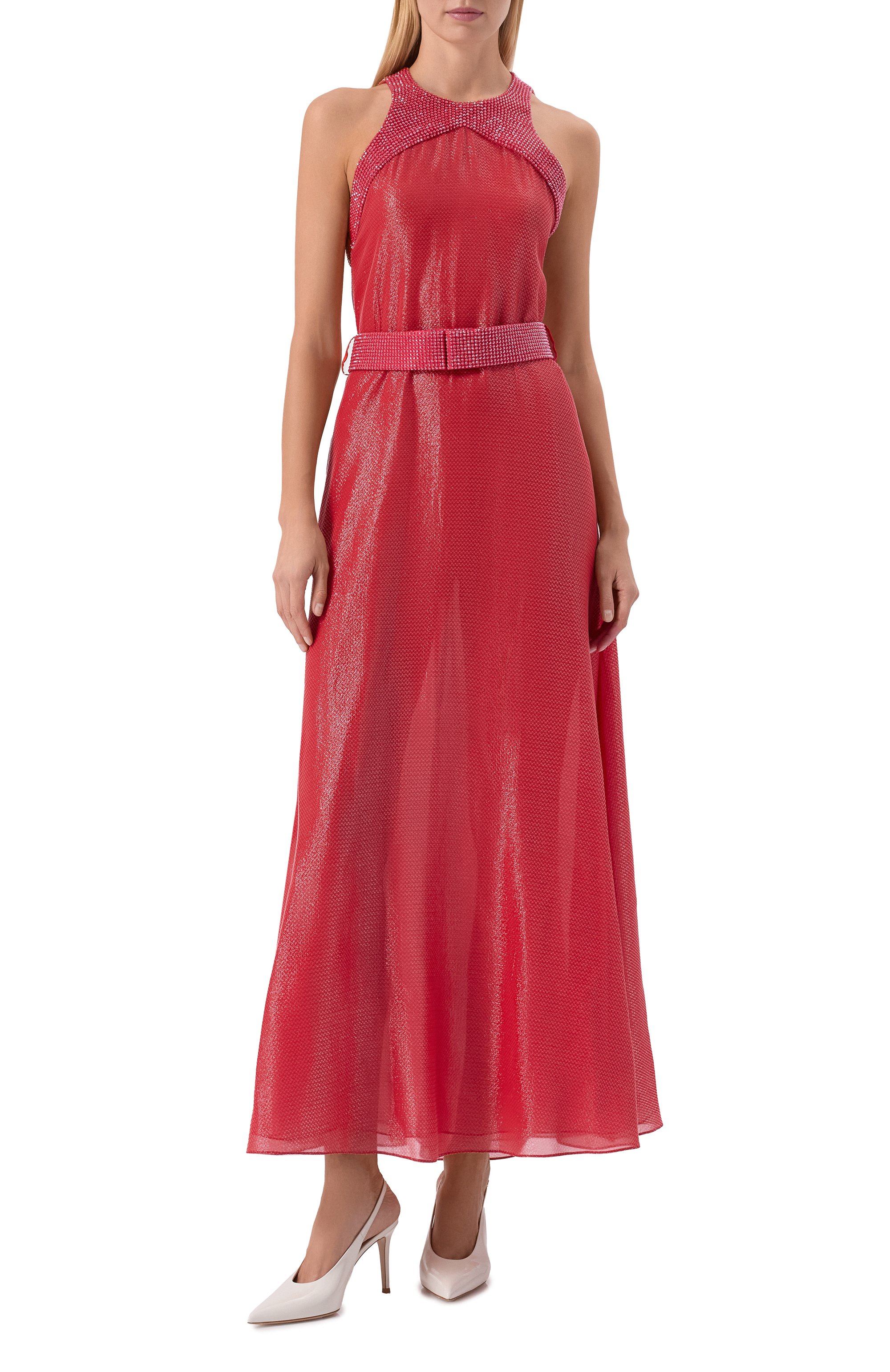 Шелковое платье с отделкой стразами GIORGIO ARMANI, арт. GW002530/AF24551, фото 2