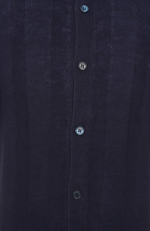 Рубашка изо льна и хлопка Brunello Cucinelli M2L707805 Синий  M2L707805 Фото 6