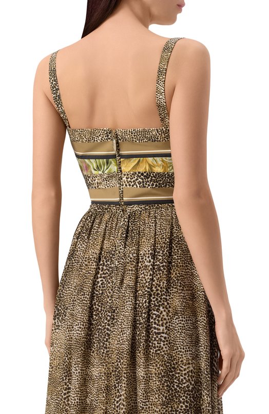 Хлопковый топ Elie Saab T0181PS25 Леопардовый  T0181PS25 Фото 4