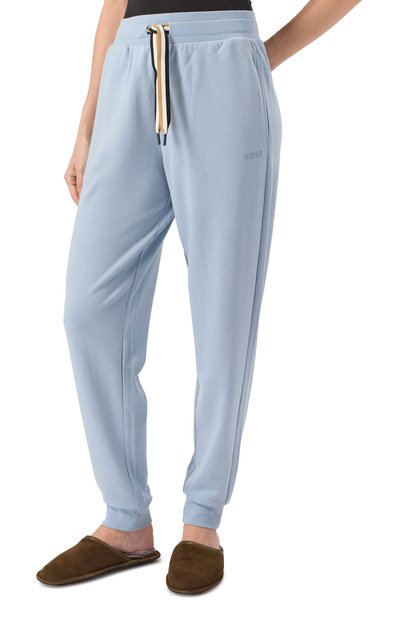 Джоггеры из хлопка и лиоцелла BOSS голубого цвета по цене 9560 руб., арт. 50524759, фото 3 Джоггеры из хлопка и лиоцелла BOSS, арт. 50524759, фото 3