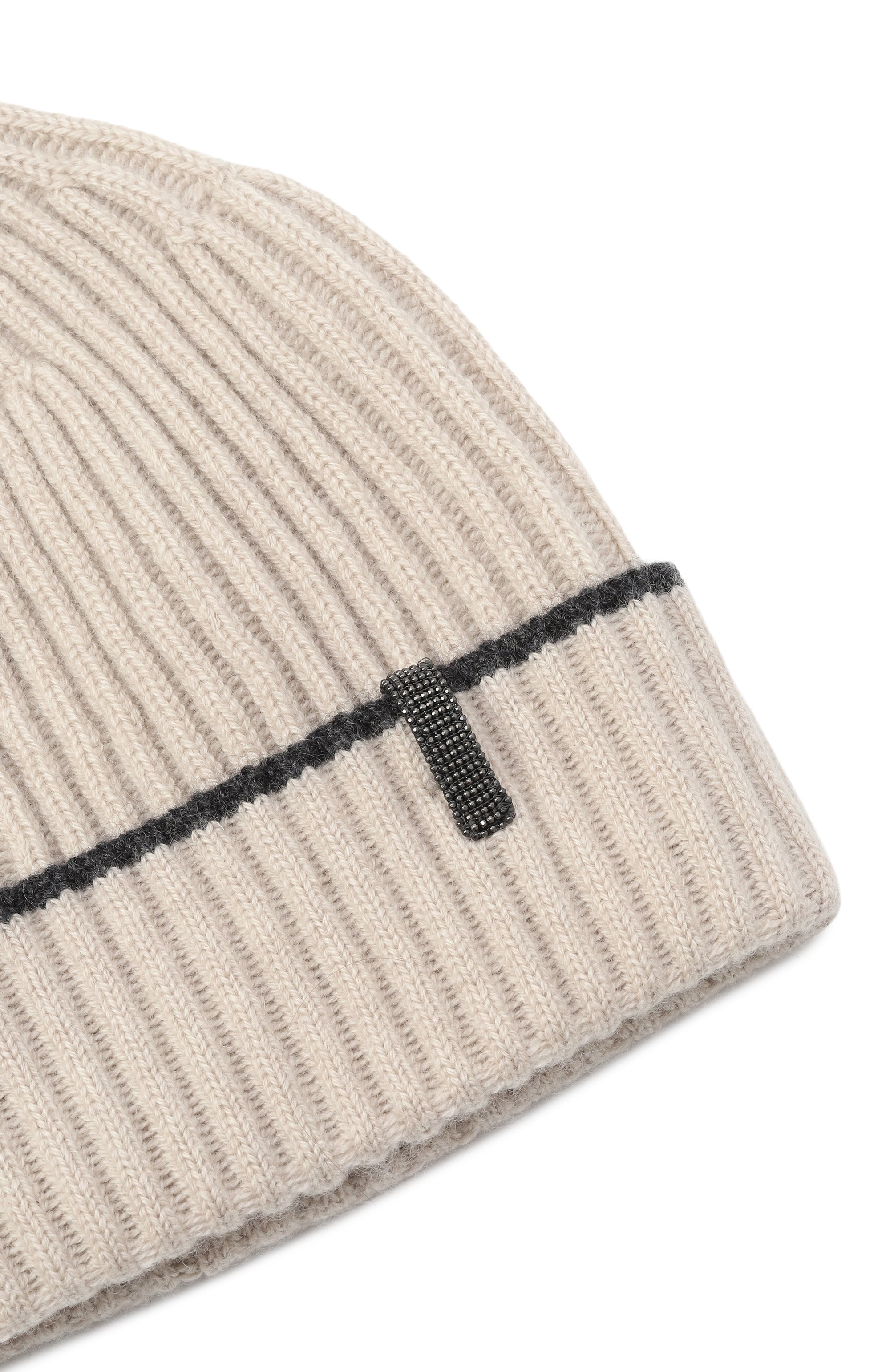 Кашемировая шапка BRUNELLO CUCINELLI бежевого цвета по цене 27850 руб., арт. B12M73499A, фото 3 Кашемировая шапка BRUNELLO CUCINELLI, арт. B12M73499A, фото 3