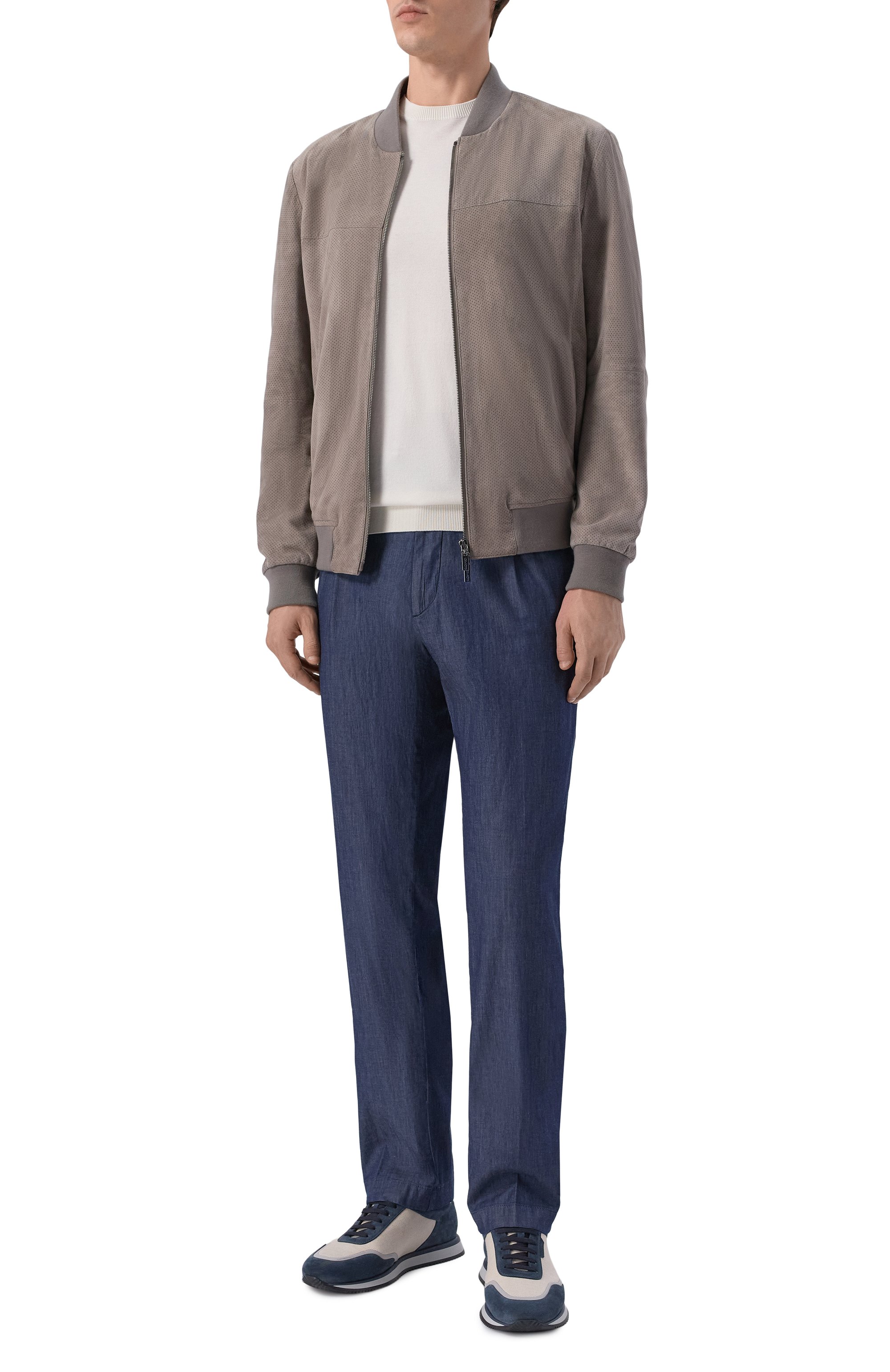 Хлопковые брюки BERWICH темно-синего цвета по цене 32050 руб., арт. SPIAGGIA 1P-GD/AL1717X, фото 2 Хлопковые брюки BERWICH, арт. SPIAGGIA 1P-GD/AL1717X, фото 2