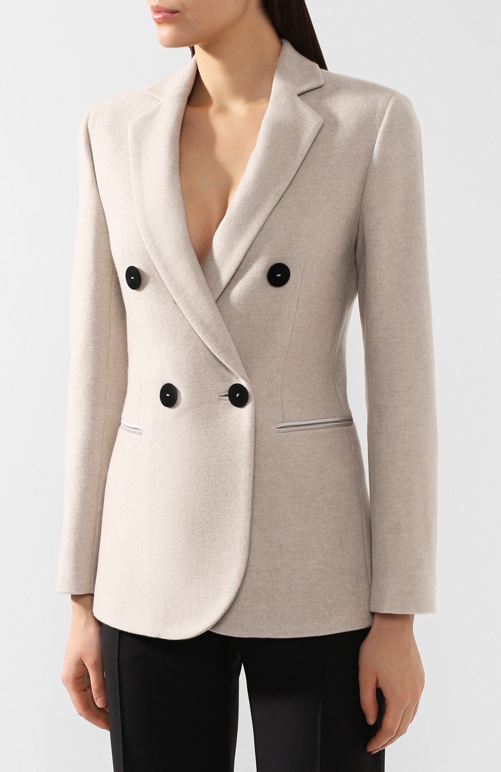 Кашемировый жакет GIORGIO ARMANI кремового цвета по цене 417500 руб., арт. 9WHGG0BE/T0020, фото 3 Кашемировый жакет GIORGIO ARMANI, арт. 9WHGG0BE/T0020, фото 3