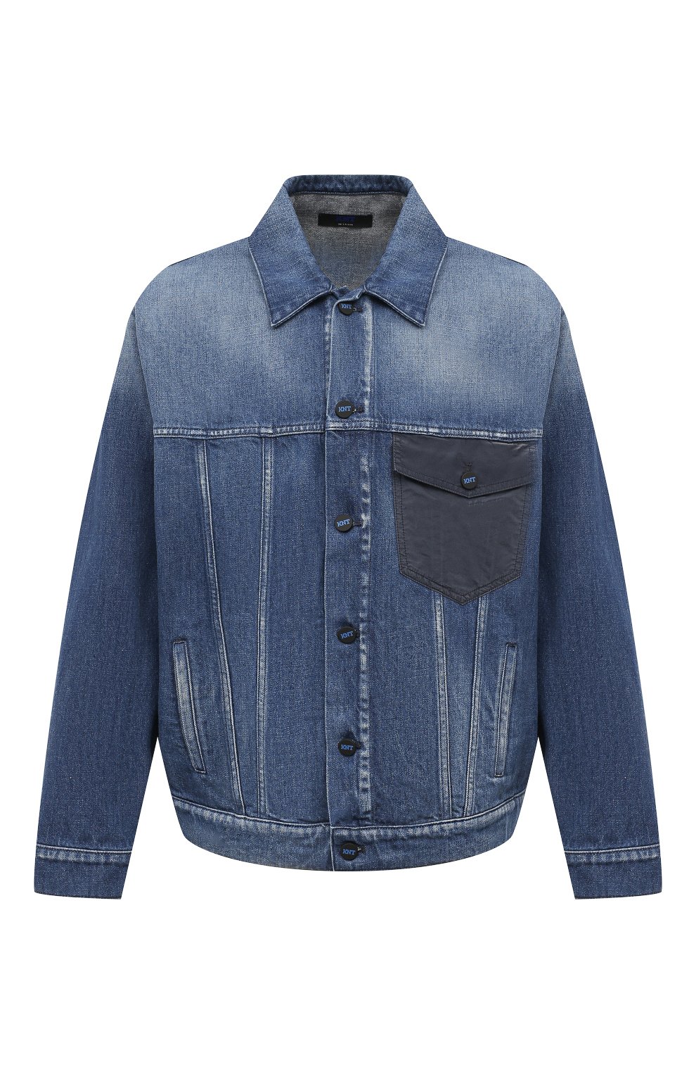 Джинсовая куртка KITON синего цвета по цене 151000 руб., арт. UGKH067K0707D01_SET, фото 1 Джинсовая куртка KITON, арт. UGKH067K0707D01_SET, фото 1