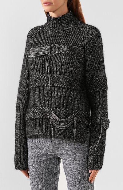 Свитер из хлопка и шерсти MRZ черного цвета по цене 34350 руб., арт. FW19-0215, фото 3 Свитер из хлопка и шерсти MRZ, арт. FW19-0215, фото 3