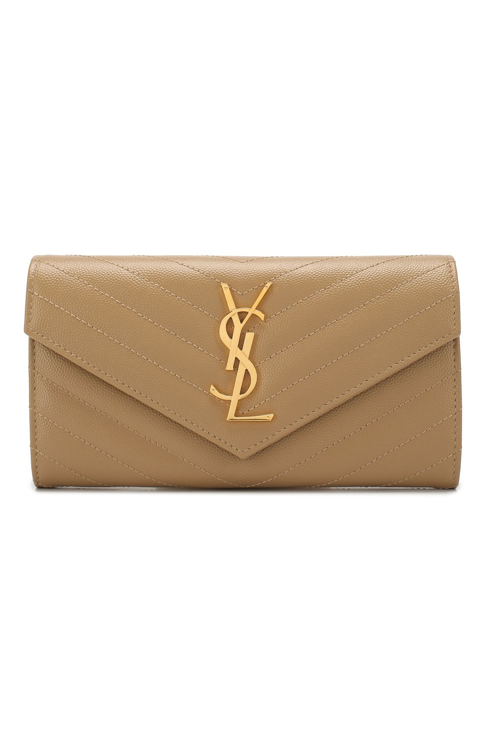 Кожаный кошелек monogram SAINT LAURENT бежевого цвета по цене 78850 руб., арт. 372264/B0W01, фото 1 Кожаный кошелек monogram SAINT LAURENT, арт. 372264/B0W01, фото 1