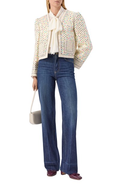 Шелковый жакет с отделкой пайетками VALENTINO, арт. BCE4NB8M6, фото 2