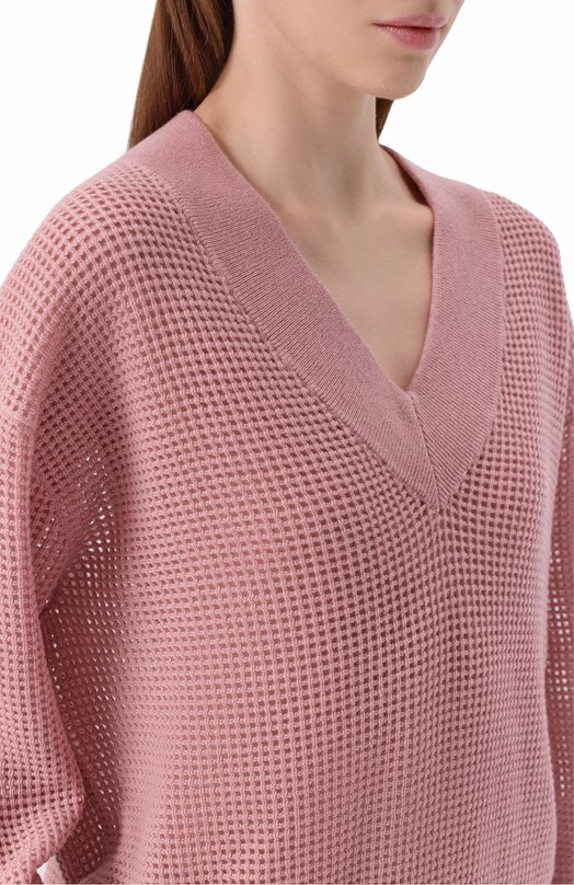 Кашемировый пуловер Brunello Cucinelli M12205102 Розовый  M12205102 Фото 5
