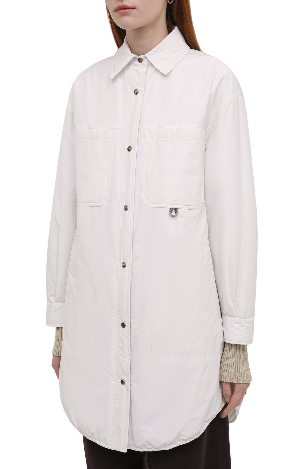 Утепленная куртка BRUNELLO CUCINELLI белого цвета по цене 385000 руб., арт. MB5749750, фото 3 Утепленная куртка BRUNELLO CUCINELLI, арт. MB5749750, фото 3