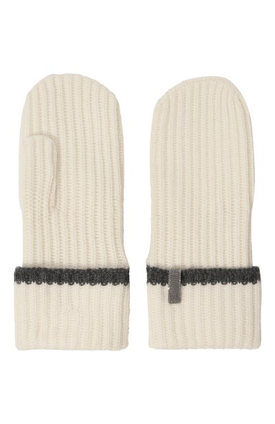 Кашемировые варежки BRUNELLO CUCINELLI кремового цвета по цене 95050 руб., арт. M12504999, фото 2 Кашемировые варежки BRUNELLO CUCINELLI, арт. M12504999, фото 2