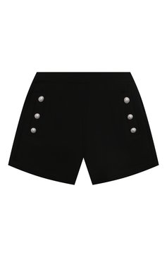 Детские шорты из вискозы BALMAIN черного цвета, арт. BV6A99 | Фото 1 (Нос: Не проставлено; Материал сплава: Проставлено; Материал внешний: Вискоза; Случай: Формальный; Девочки-школьная форма: Шорты; Ростовка одежда: 8 лет | 128 см, 6 лет | 116 см, 10 - 11 лет | 140 - 146см, 12 лет | 152 см, 13 - 15 лет | 158 см, 16 лет | 164 см)