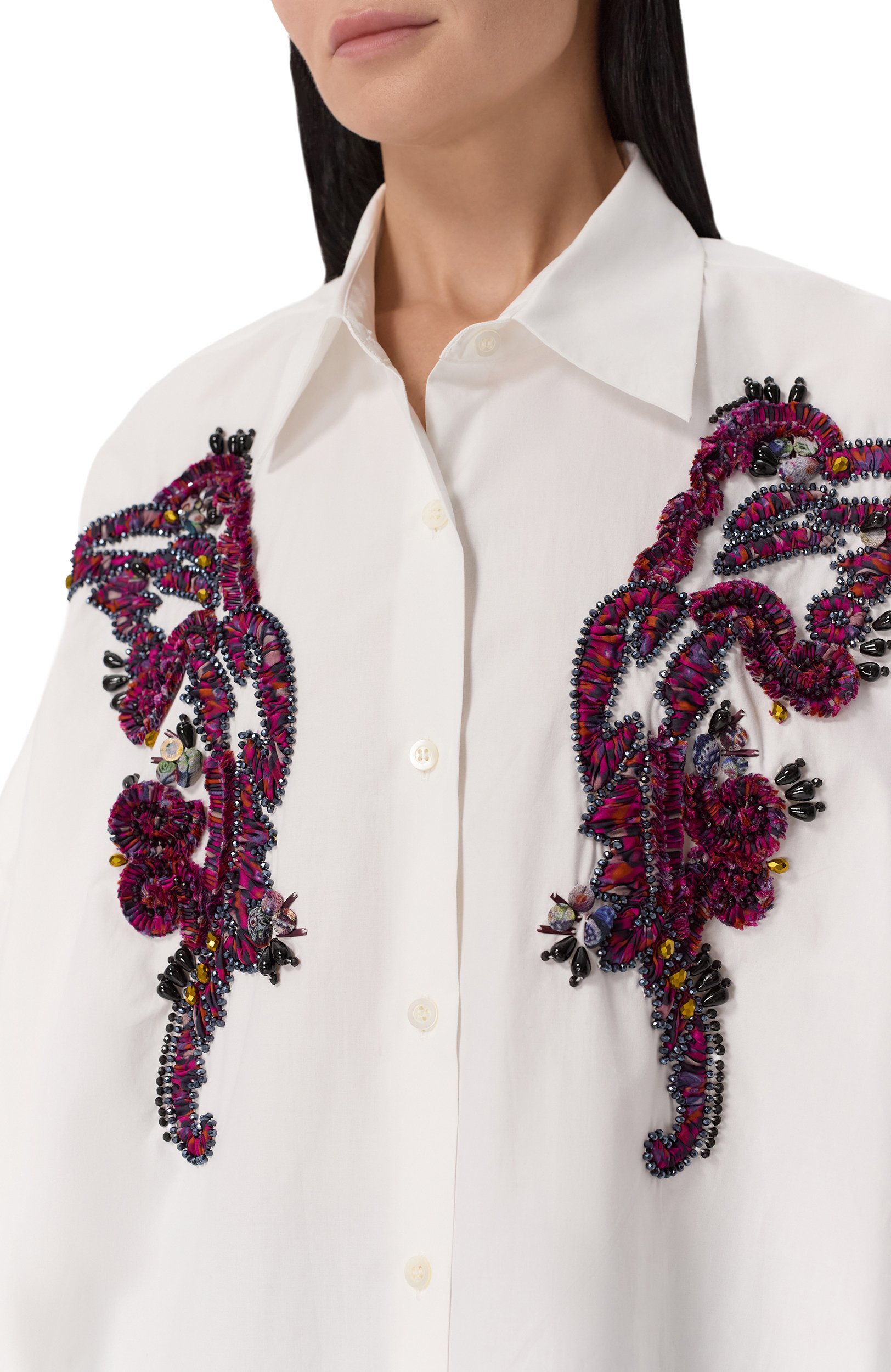 Хлопковая рубашка DRIES VAN NOTEN белого цвета по цене 128000 руб., арт. 262-130714/4433, фото 5 Хлопковая рубашка DRIES VAN NOTEN, арт. 262-130714/4433, фото 5