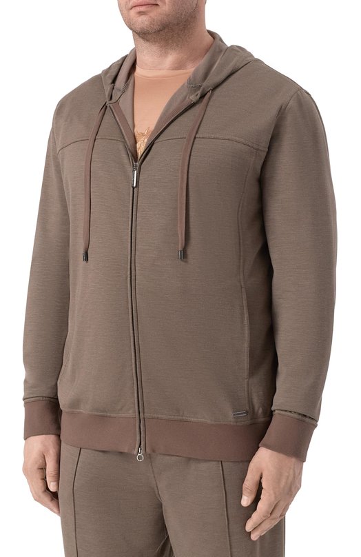 Толстовка из хлопка и шелка Stefano Ricci K919072FCR/T26206_001 Коричневый  K919072FCR/T26206_001 Фото 3