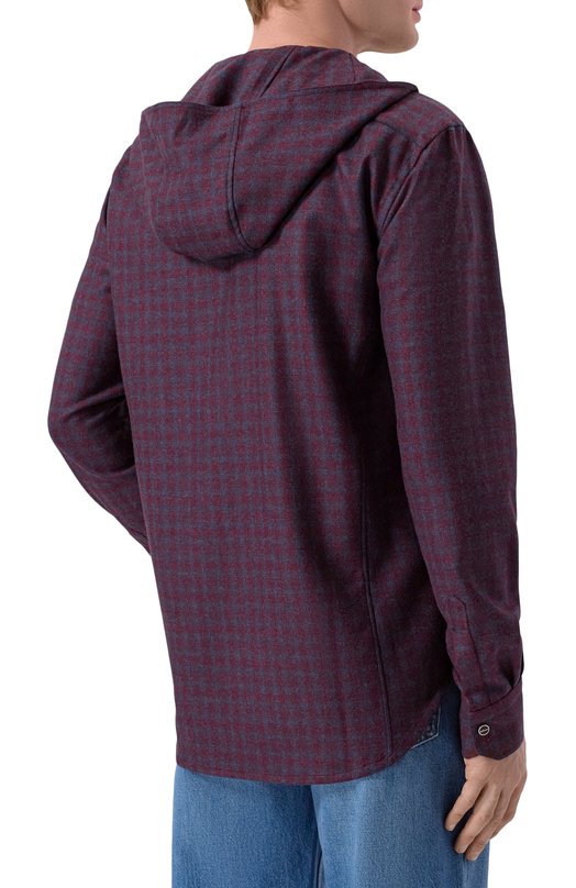 Шерстяная рубашка Kiton UMCMARK0167G37 Бордовый  UMCMARK0167G37 Фото 4
