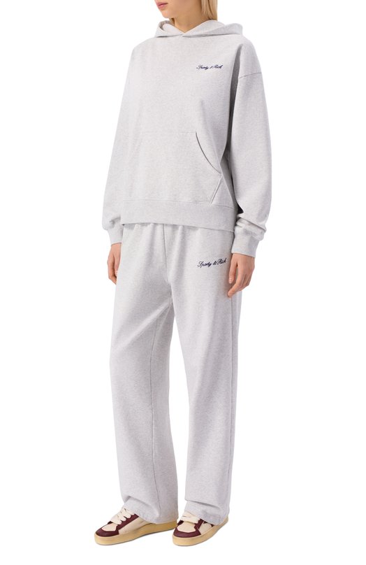 Хлопковое худи Sporty and Rich ST09168326GY03 Серый  ST09168326GY03 Фото 2