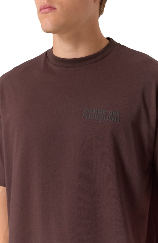 Хлопковая футболка Comme des Fuckdown CFABW01511 Коричневый  CFABW01511 Фото 5