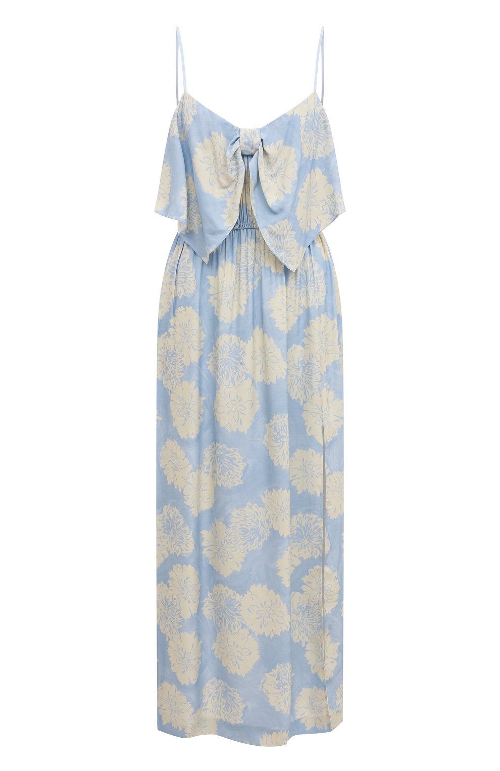 Платье из вискозы MIU MIU голубого цвета по цене 265000 руб., арт. MF4048-1YD7-F0076, фото 1 Платье из вискозы MIU MIU, арт. MF4048-1YD7-F0076, фото 1