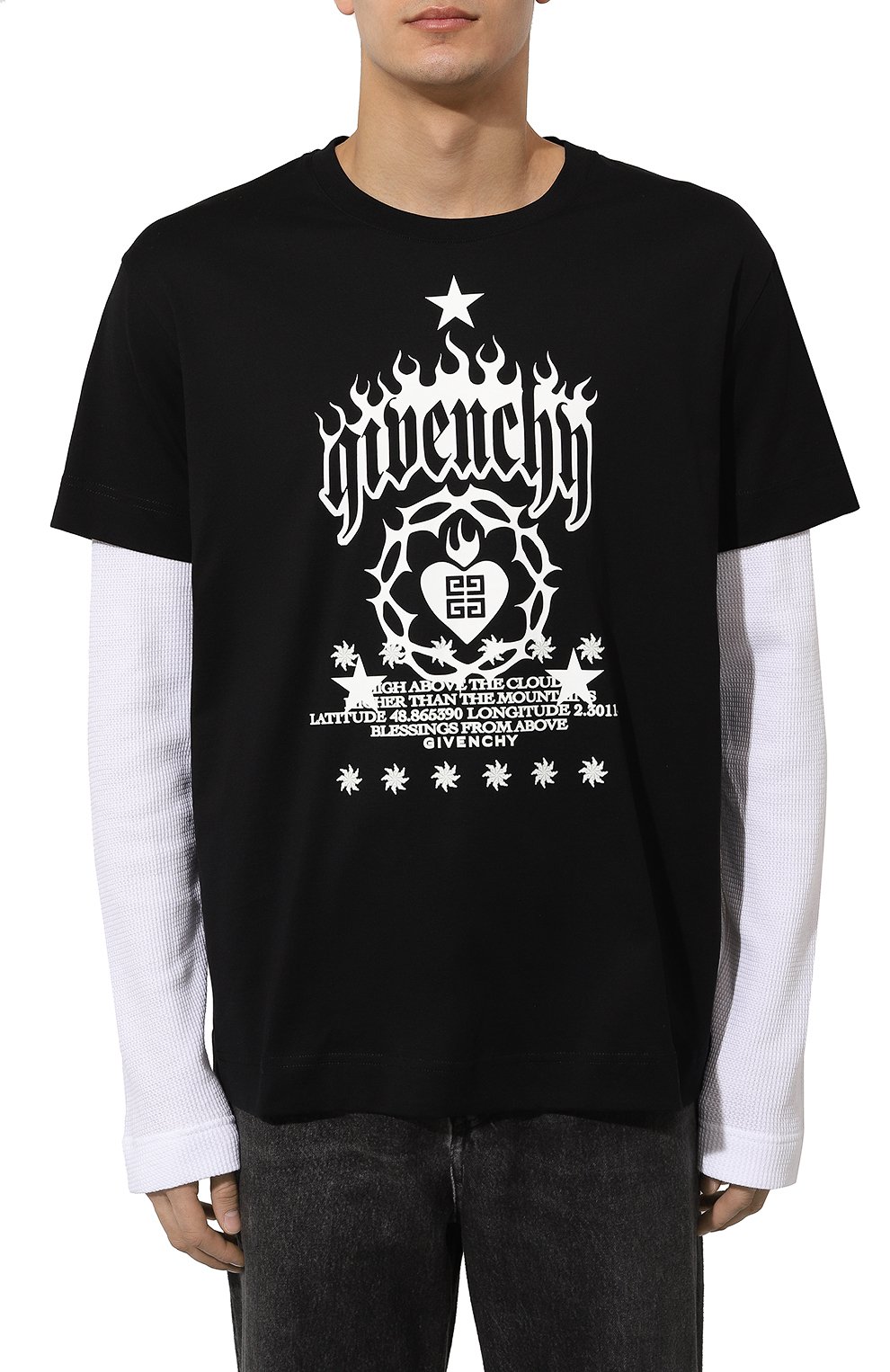 Хлопковый лонгслив GIVENCHY, арт. BM71G53YHU, фото 3