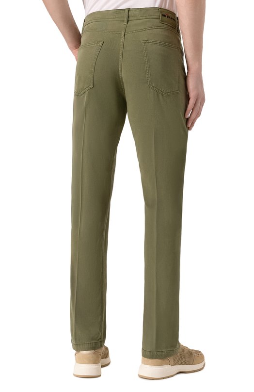 Хлопковые брюки Kiton UPNJS1K0606F08 Хаки  UPNJS1K0606F08 Фото 4