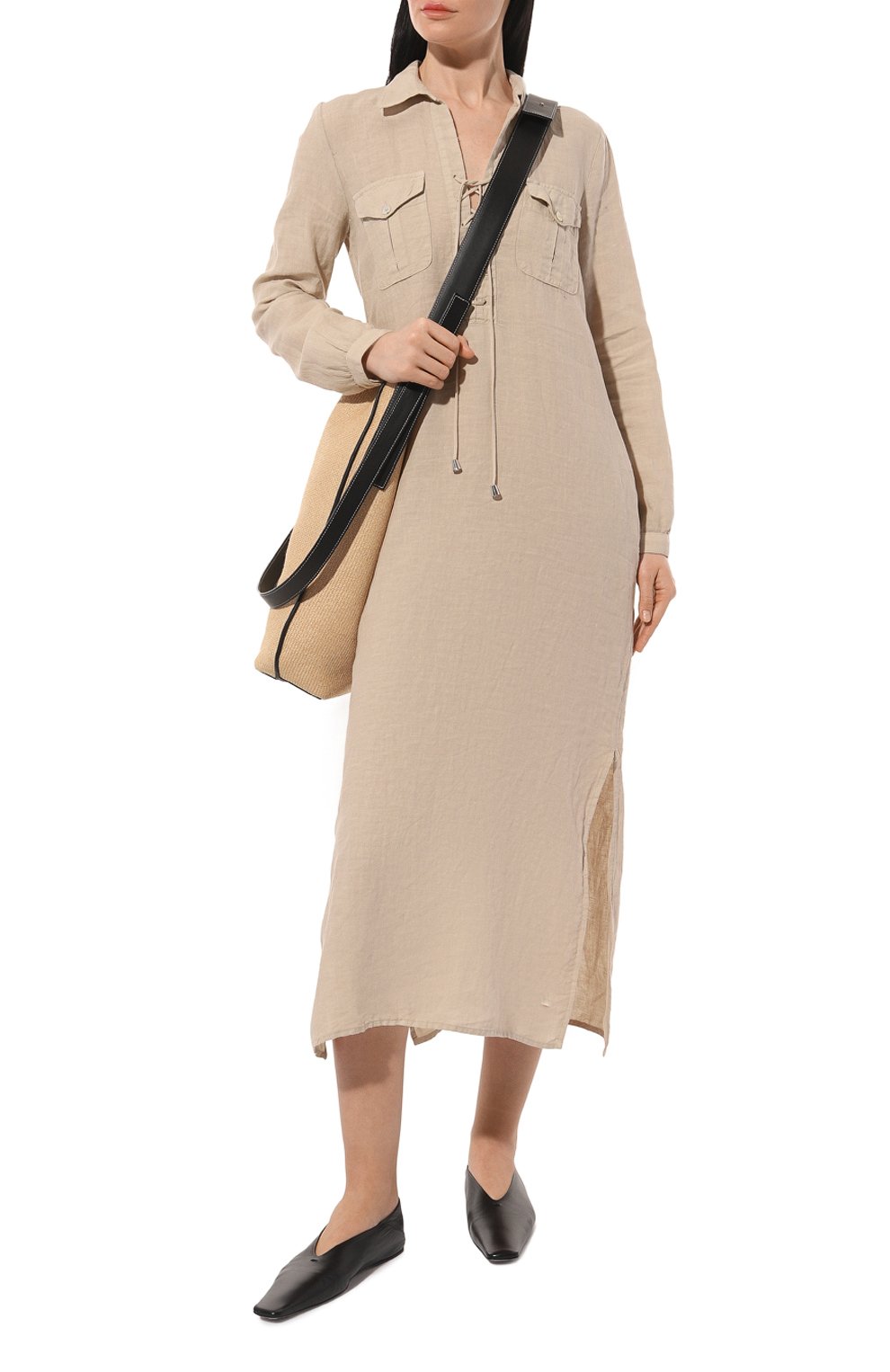 Льняное платье 120% LINO, арт. 31ALIW49IB/000F753/000, фото 3