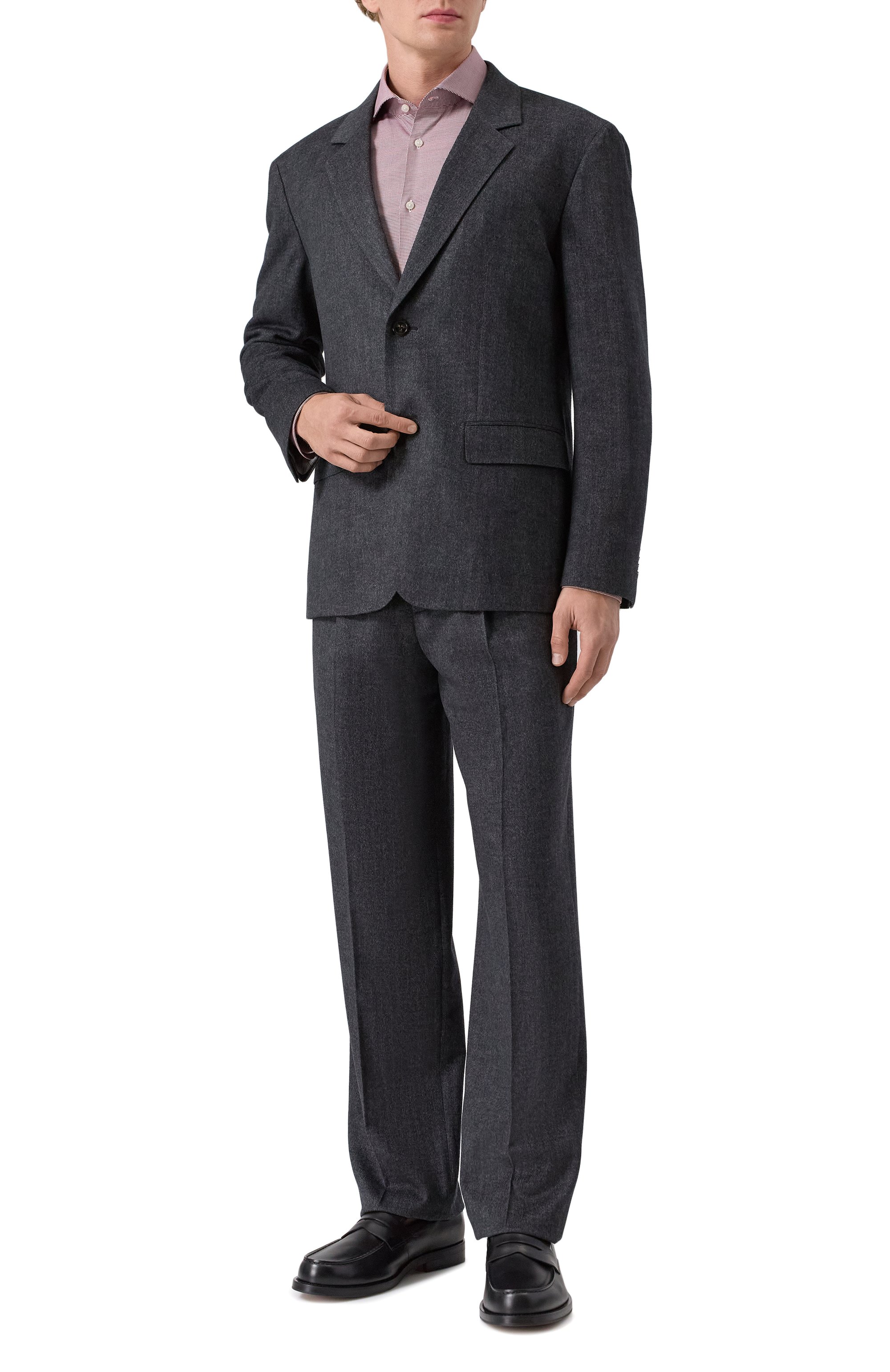 Хлопковая сорочка BOSS бордового цвета по цене 14950 руб., арт. 50539134, фото 2 Хлопковая сорочка BOSS, арт. 50539134, фото 2