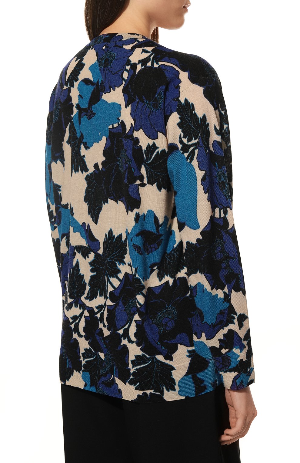 Шерстяной пуловер DRIES VAN NOTEN синего цвета по цене 78400 руб., арт. 222-031293-5701, фото 4 Шерстяной пуловер DRIES VAN NOTEN, арт. 222-031293-5701, фото 4