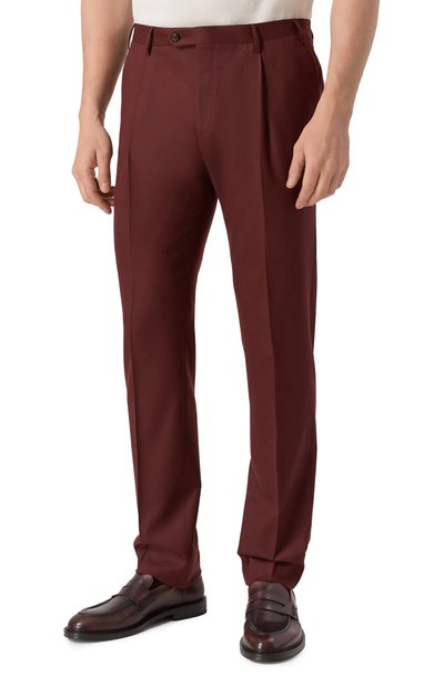 Шерстяные брюки CORNELIANI бордового цвета по цене 52050 руб., арт. 265B03-2618111, фото 3 Шерстяные брюки CORNELIANI, арт. 265B03-2618111, фото 3