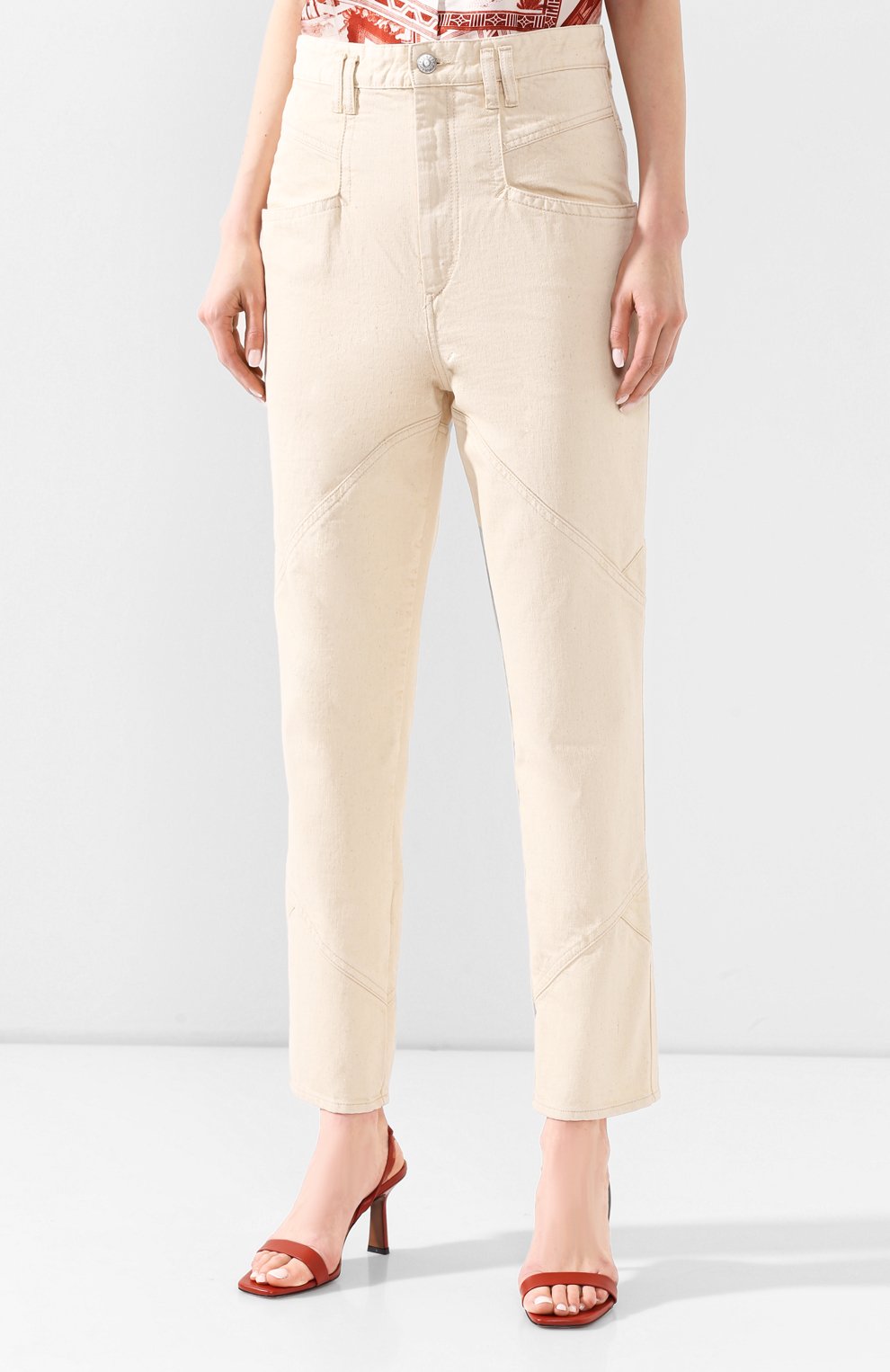 Джинсы ISABEL MARANT бежевого цвета по цене 49950 руб., арт. PA1648-20E010I/EL0ISA, фото 3 Джинсы ISABEL MARANT, арт. PA1648-20E010I/EL0ISA, фото 3