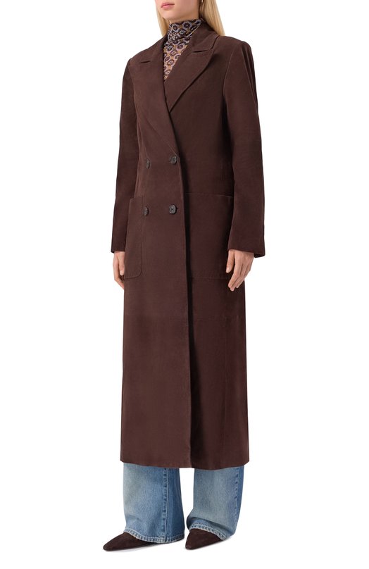 Замшевое пальто Halfboy HF251WL020 Коричневый  HF251WL020 Фото 3