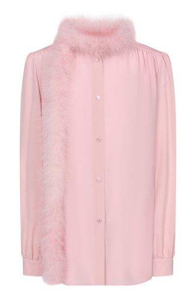 Женская шелковая блузка с отделкой перьями VALENTINO, арт. 8B3AB8A1/21B